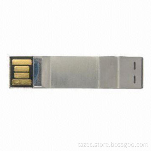 Silver USB Flash Drive with 64MB to 32GB Capacity and Plug-and-play Function